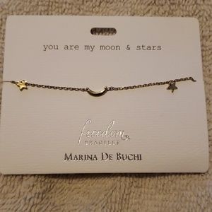 gold tone moon and stars bracelet